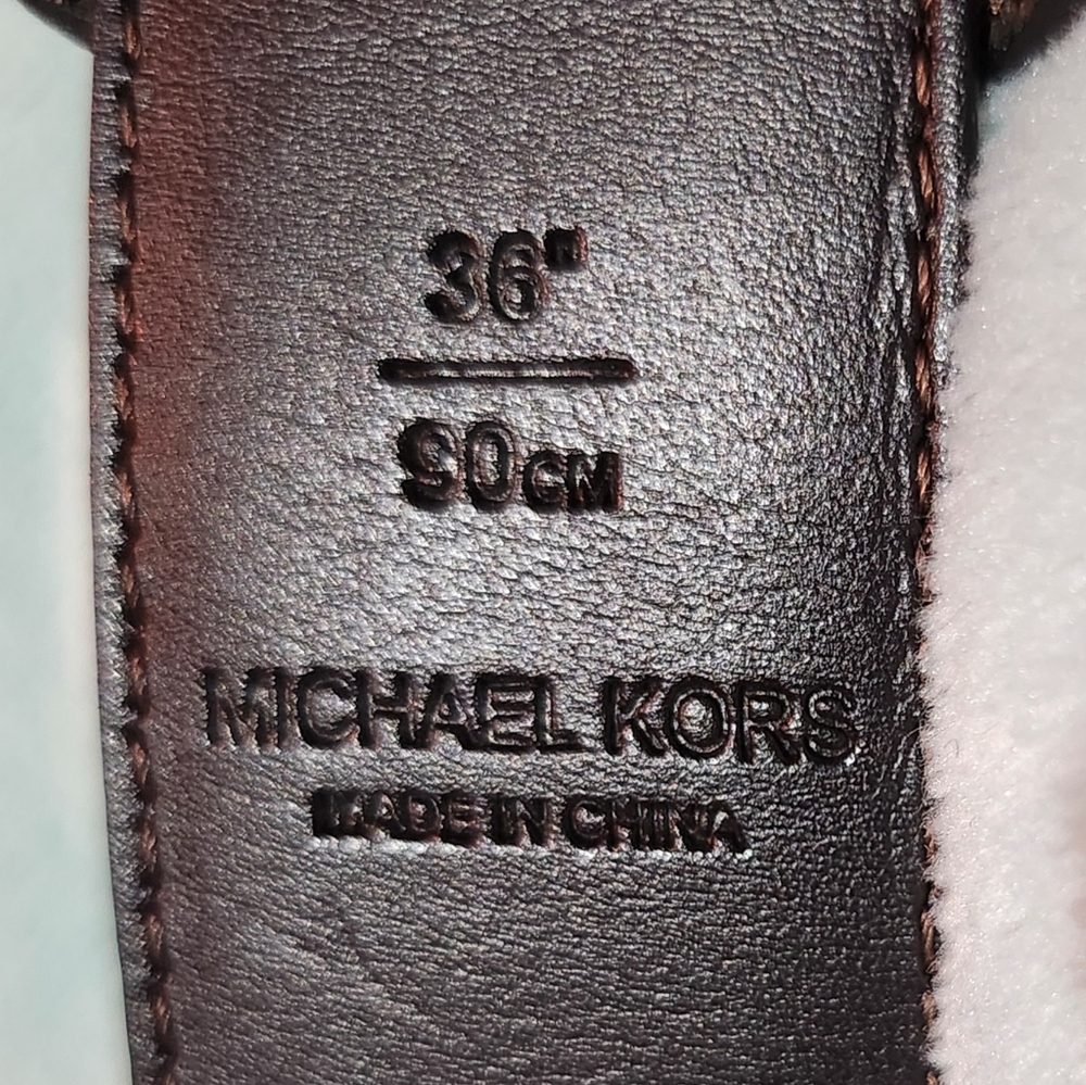 0018. Pre-loved Michael Kors men's brown belt - Picture 3 of 4